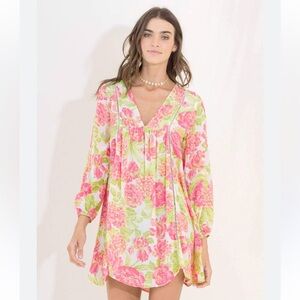 Maaji Chintz Floral Flora Tunic Kaftan Coverup Dress Summer Mini S